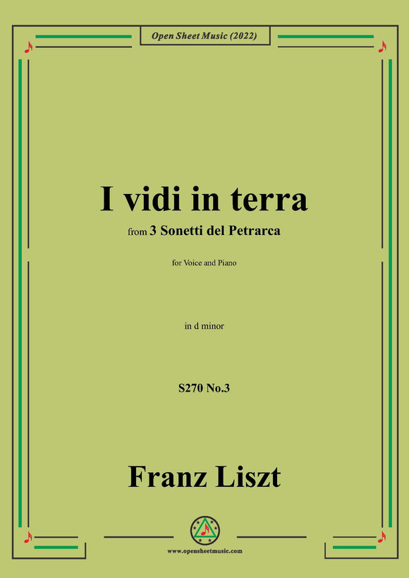 Liszt-I vidi in terra,S270 No.3,from 3 Sonetti del Petrarca,in d minor