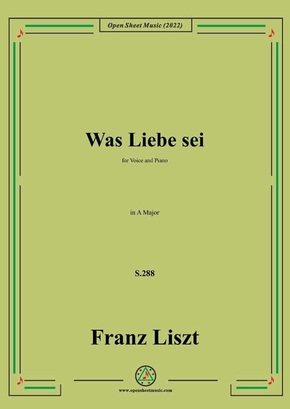 Liszt-Was Liebe sei,S.288,in A Major