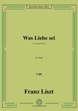 Liszt-Was Liebe sei,S.288,in A Major
