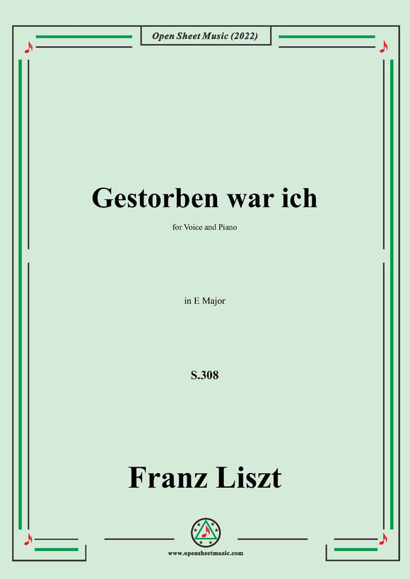 Liszt-Gestorben war ich,S.308,in E Major