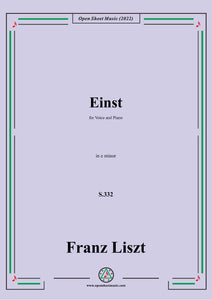 Liszt-Einst,S.332,in e minor,for Voice and Piano