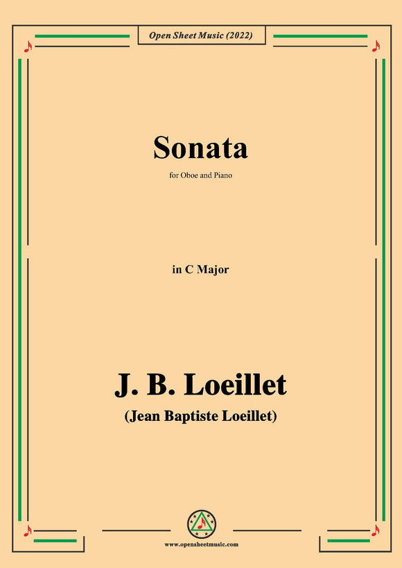 J. B. Loeillet-Sonata,in C Major,for Oboe and Piano