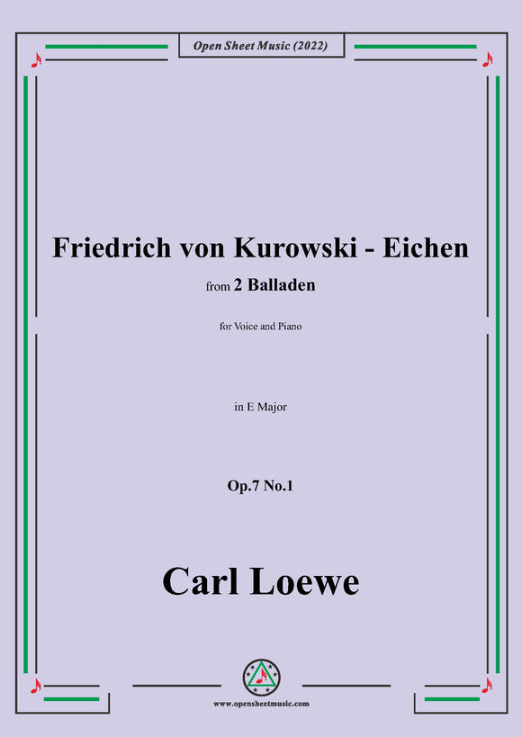 Loewe-Friedrich von Kurowski-Eichen,in E Major,Op.7 No.1