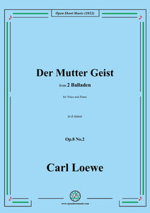 Loewe-Der Mutter Geist,in d minor,Op.8 No.2