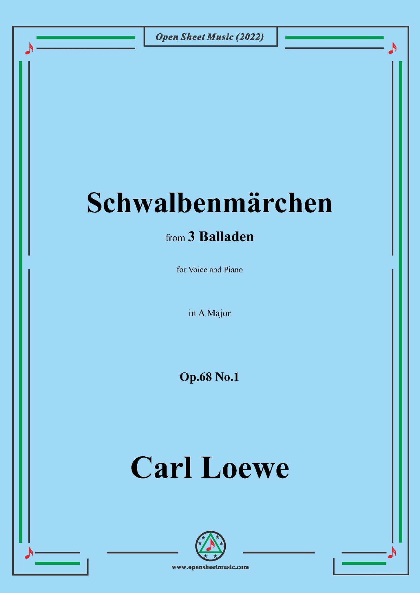 Loewe Schwalbenmarchen,in A Major,Op.68 No.1 – Open Sheet Music