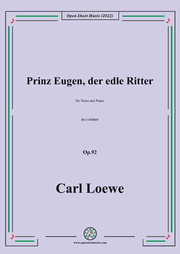 Loewe-Prinz Eugen der edle Ritter,in e minor,Op.92