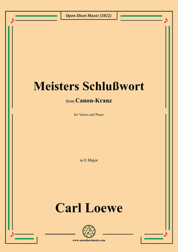 Loewe-Meisters Schlußwort