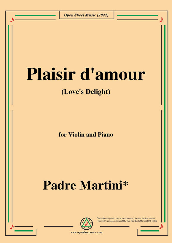 G. B. Martini-Plaisir damour(Loves Delight),for Violin and Piano