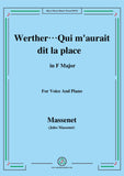 Massenet-Werther…Qui m'aurait dit la place,from 'Werther'