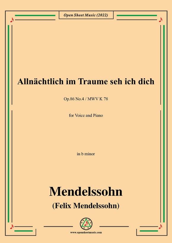 Mendelssohn-Allnachtlich im traume sehich dich,in b minor