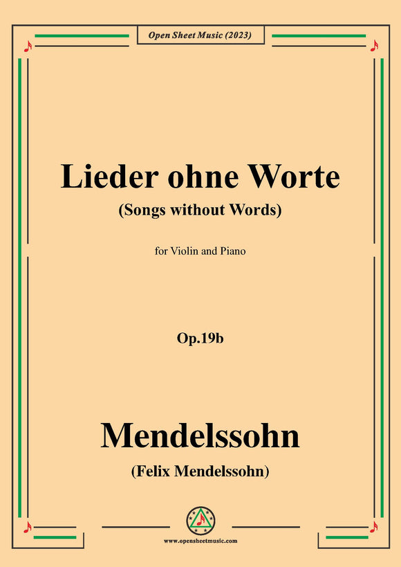 Mendelssohn-Lieder ohne Worte(Songs without Words),Op.19b No.6
