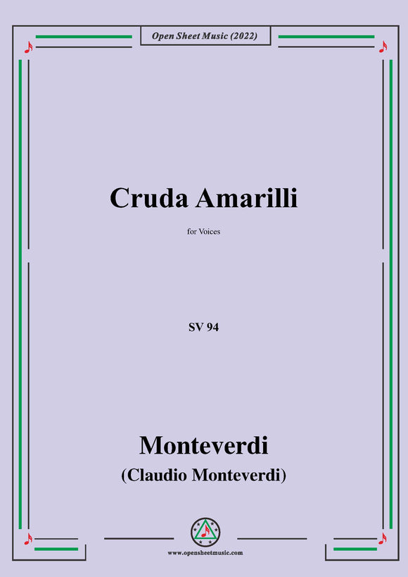 Monteverdi-Cruda Amarilli,SV 94,Voices
