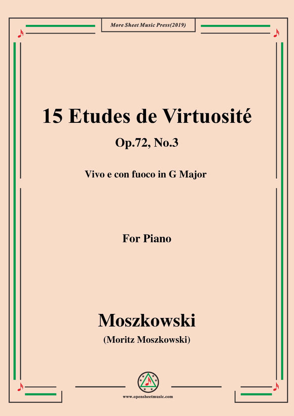 Moszkowski-15 Etudes de Virtuosité,Op.72,No.3,Vivo e con fuoco in G Major