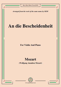 Mozart-An die bescheidenheit