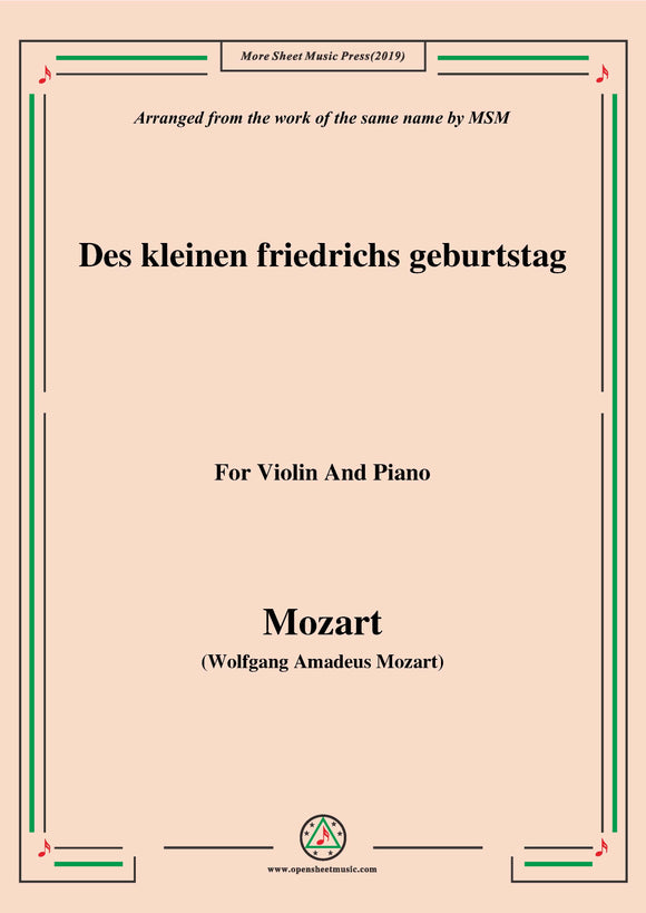 Mozart-Des kleinen friedrichs geburtstag