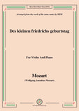 Mozart-Des kleinen friedrichs geburtstag