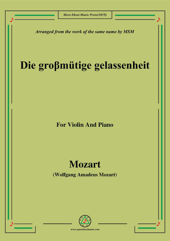 Mozart-Die groβmütige gelassenheit