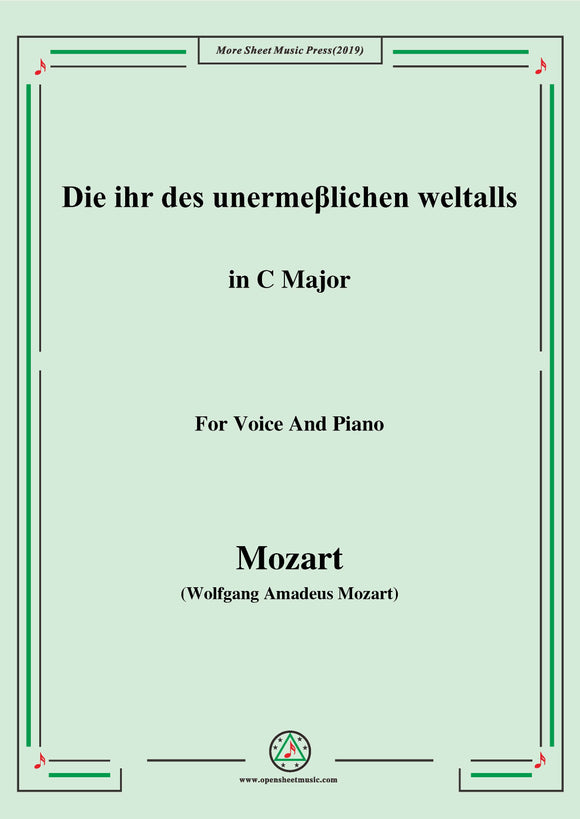 Mozart-Die ihr des unermeβlichen weltalls