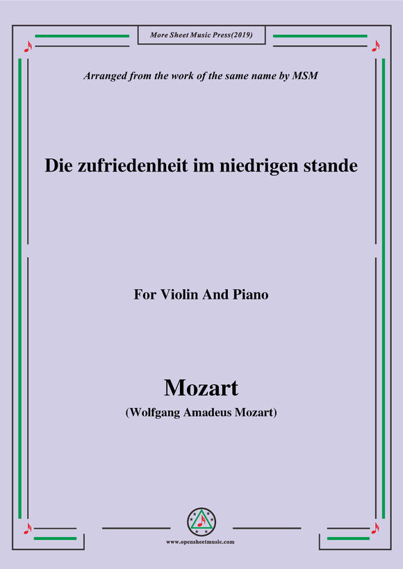 Mozart-Die zufriedenheit im niedrigen stande
