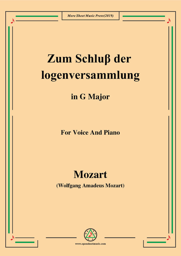 Mozart-Zum Schluβ der logenversammlung