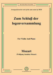 Mozart-Zum Schluβ der logenversammlung