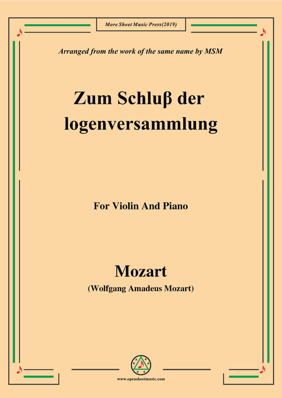 Mozart-Zum Schluβ der logenversammlung