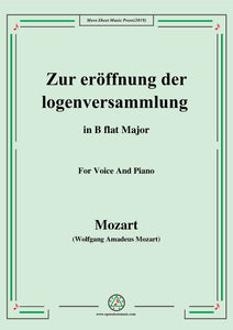 Mozart-Zur eröffnung der logenversammlung
