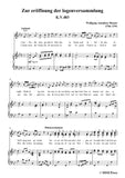 Mozart-Zur eröffnung der logenversammlung