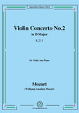 Mozart-Violin Concerto No.2 in D Major,K.211,for Violin and Piano