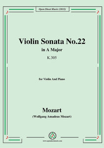 Mozart-Violin Sonata No.22,in A Major