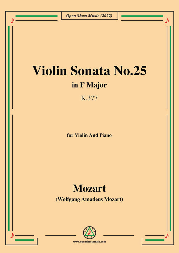Mozart-Violin Sonata No.25,in F Major