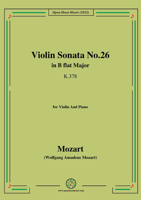 Mozart-Violin Sonata No.26,in B flat Major