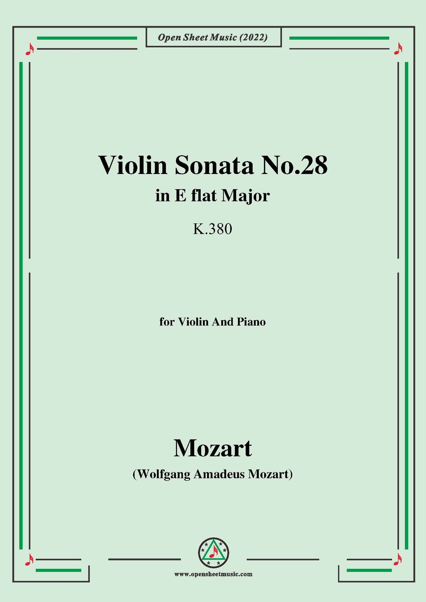 クラシック Mozart: Violin Sonatas ~ Mozart Violin Sonata No. 28 in Eb major K. 380 (374f) (Wolfgang