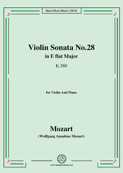 Mozart Violin Sonata No.28,in E flat Major – Open Sheet Music