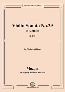Mozart-Violin Sonata No.29,in A Major
