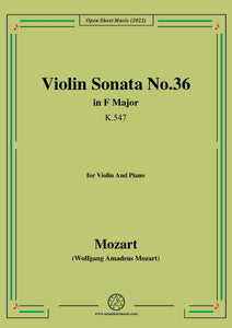 Mozart-Violin Sonata No.36,in F Major
