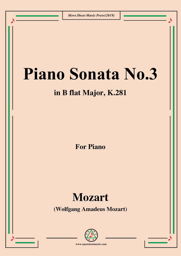 Mozart-Piano Sonata No.3 in B flat Major,K.281