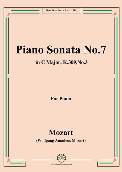 【MOZART】 Mozart Piano Sonata No.7 in C Major,K.309,No.3 – Open Sheet Music