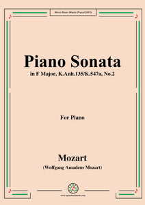 Mozart-Piano Sonata in F Major,K.Anh.135 No.2(transposed from K.545)