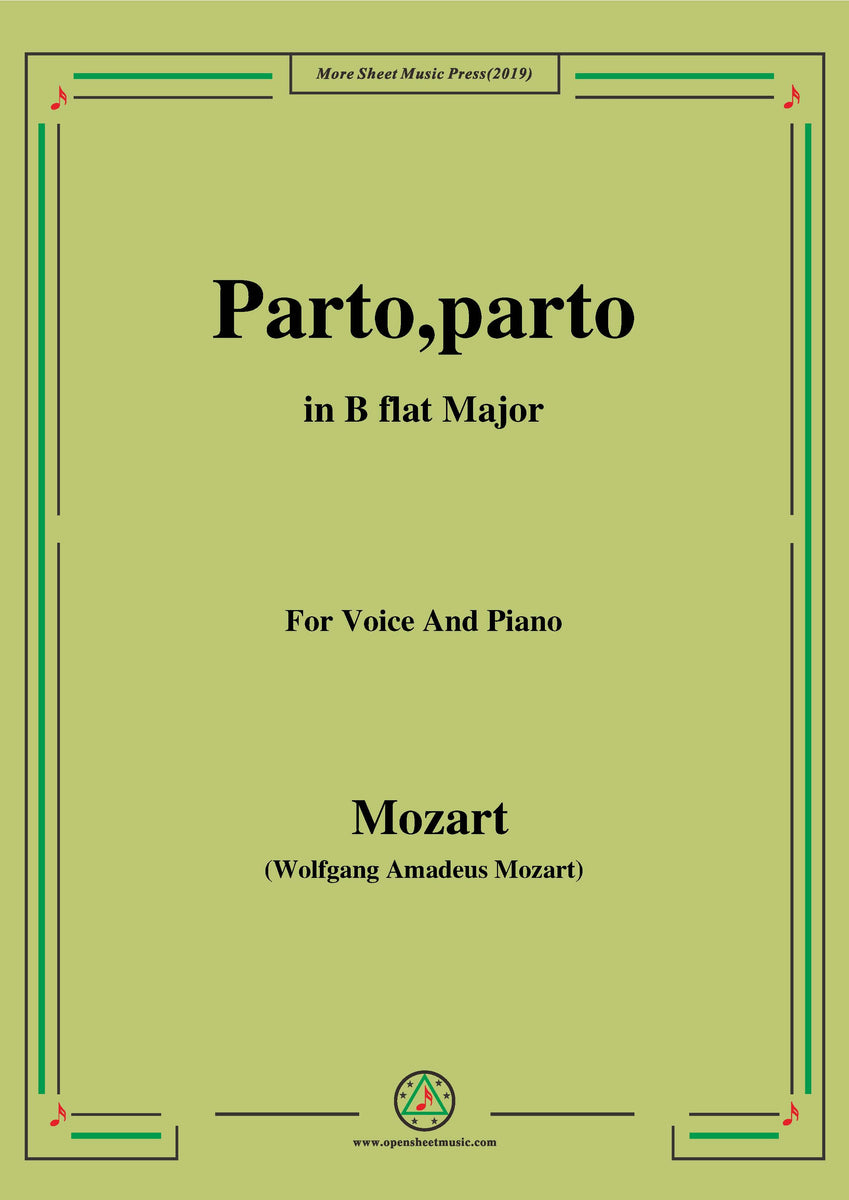 W. A. Mozart Parto,parto – Open Sheet Music