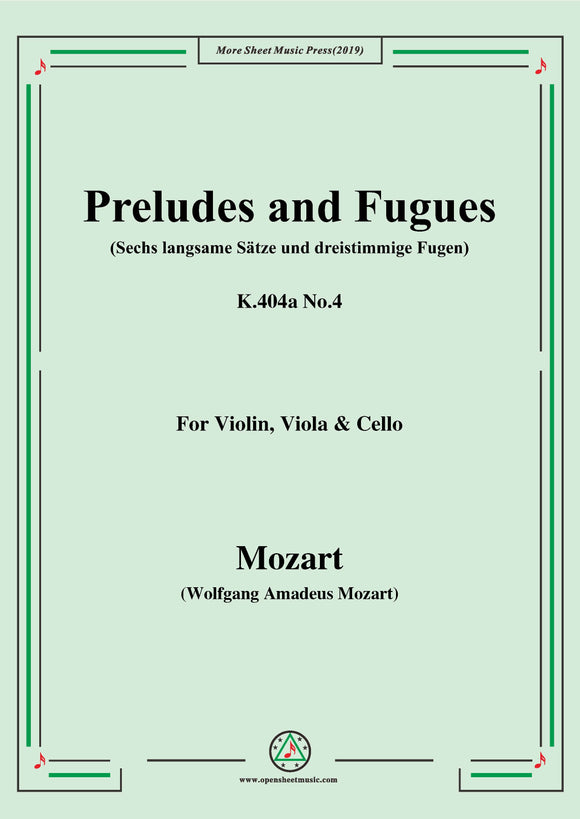 Mozart-Preludes and Fugues,K.404a No.4