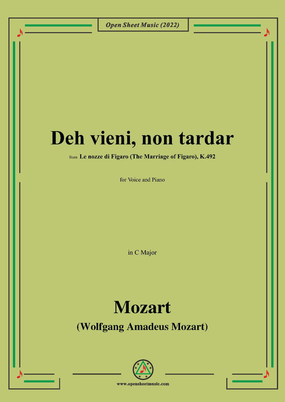 Mozart-Deh vieni,non tardar,from Marriage of Figaro,in C Major