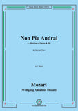 Mozart-Non Piu Andrai,from Marriage of Figaro,in C Major,for Voice and Piano