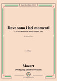 Mozart-Dove sono i bei momenti,in C Major,for Voice and Piano