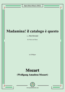 Mozart-Madamina!il catalogo è questo,from 'Don Giovanni,K.527'