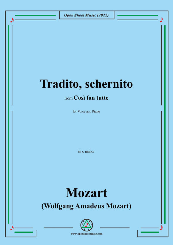 Mozart-Tradito,schernito,in c minor,for Voice and Piano