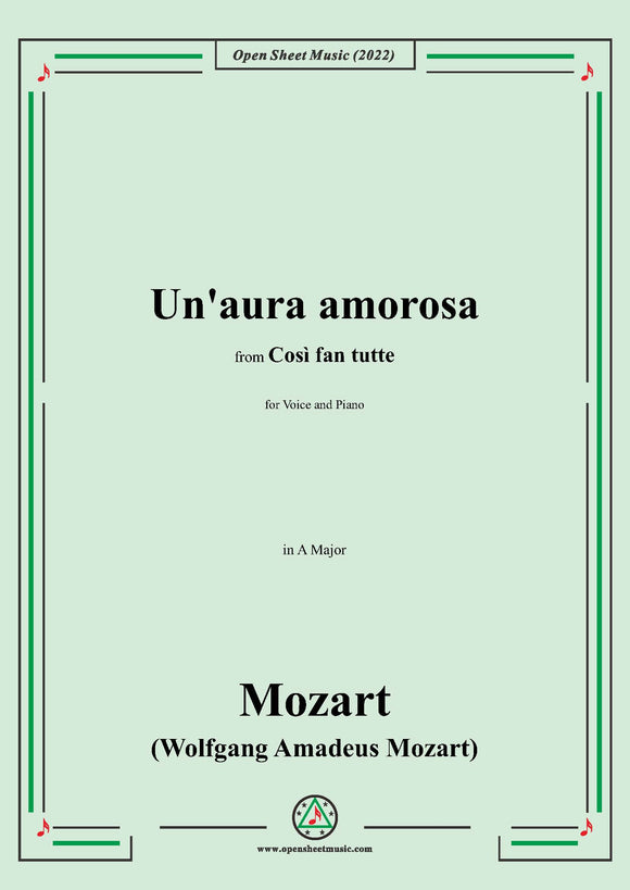 Mozart-Un'aura amorosa,in A Major,for Voice and Piano