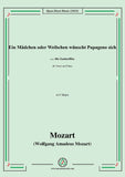 Mozart-Aria:Ein Mädchen oder Weibchen wünscht Papageno sich,in F Major