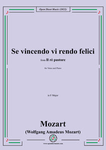 W. A. Mozart-Se vincendo vi rendo felici