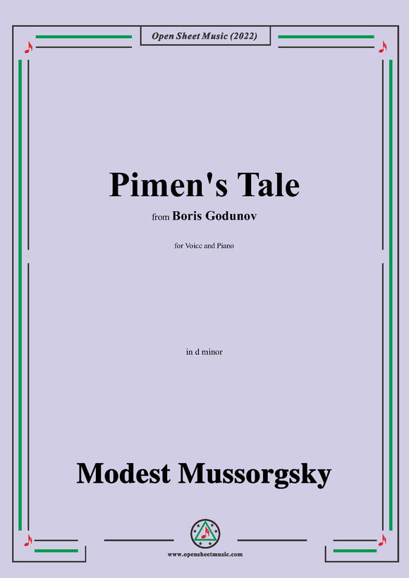 Mussorgsky-Pimen's Tale,in d minor
